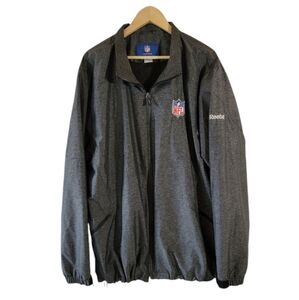 NFL ONFIELD Reebok Men's Gray Full-Zip Nylon Windbreaker Jacket Sz 2XL Outdoor